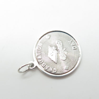 JAYPOS 925 Sterling Silver Vintage "Graduation Day" Cap Charm Pendant