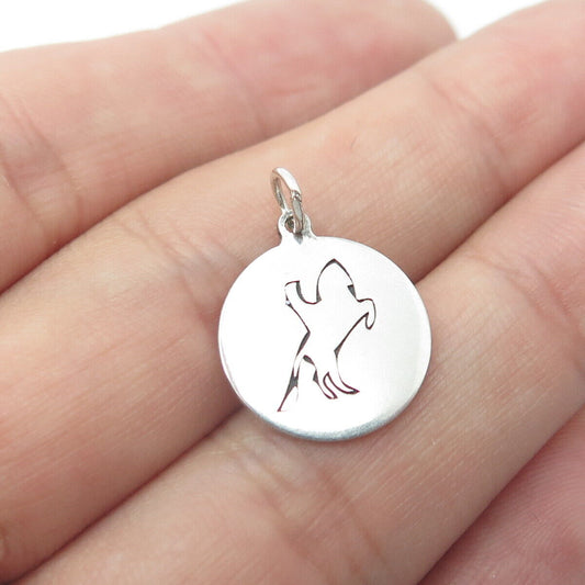 TWO IN TOWN 925 Sterling Silver USA Frisky Horse Charm Pendant