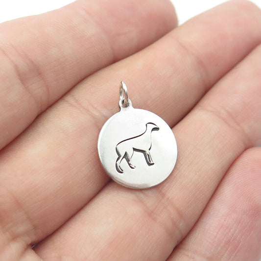 TWO IN TOWN 925 Sterling Silver USA Dog Charm Pendant