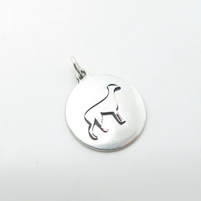 TWO IN TOWN 925 Sterling Silver USA Dog Charm Pendant