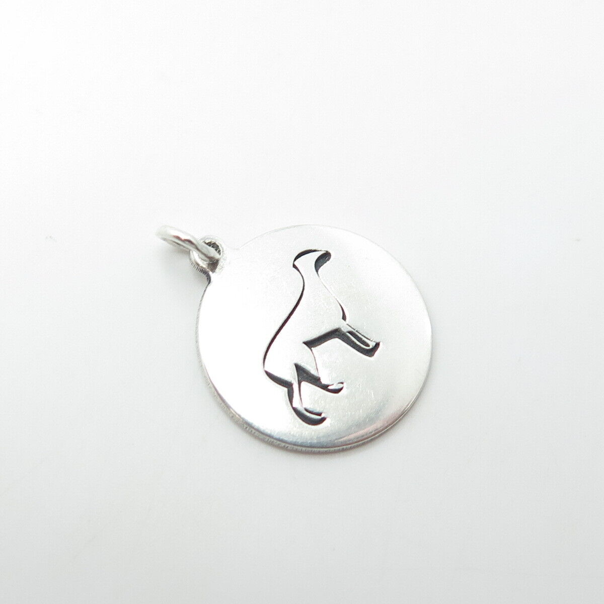 TWO IN TOWN 925 Sterling Silver USA Dog Charm Pendant