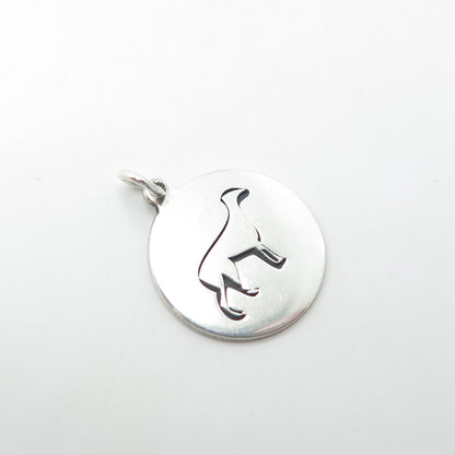 TWO IN TOWN 925 Sterling Silver USA Dog Charm Pendant