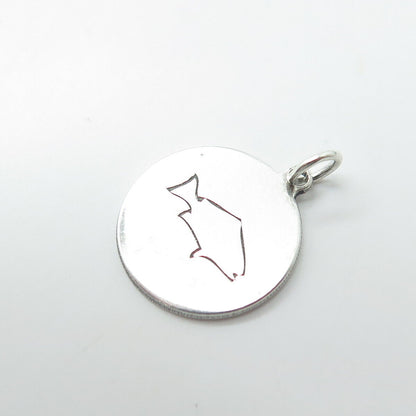 TWO IN TOWN 925 Sterling Silver USA Fish Charm Pendant
