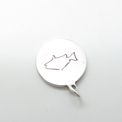 TWO IN TOWN 925 Sterling Silver USA Fish Charm Pendant