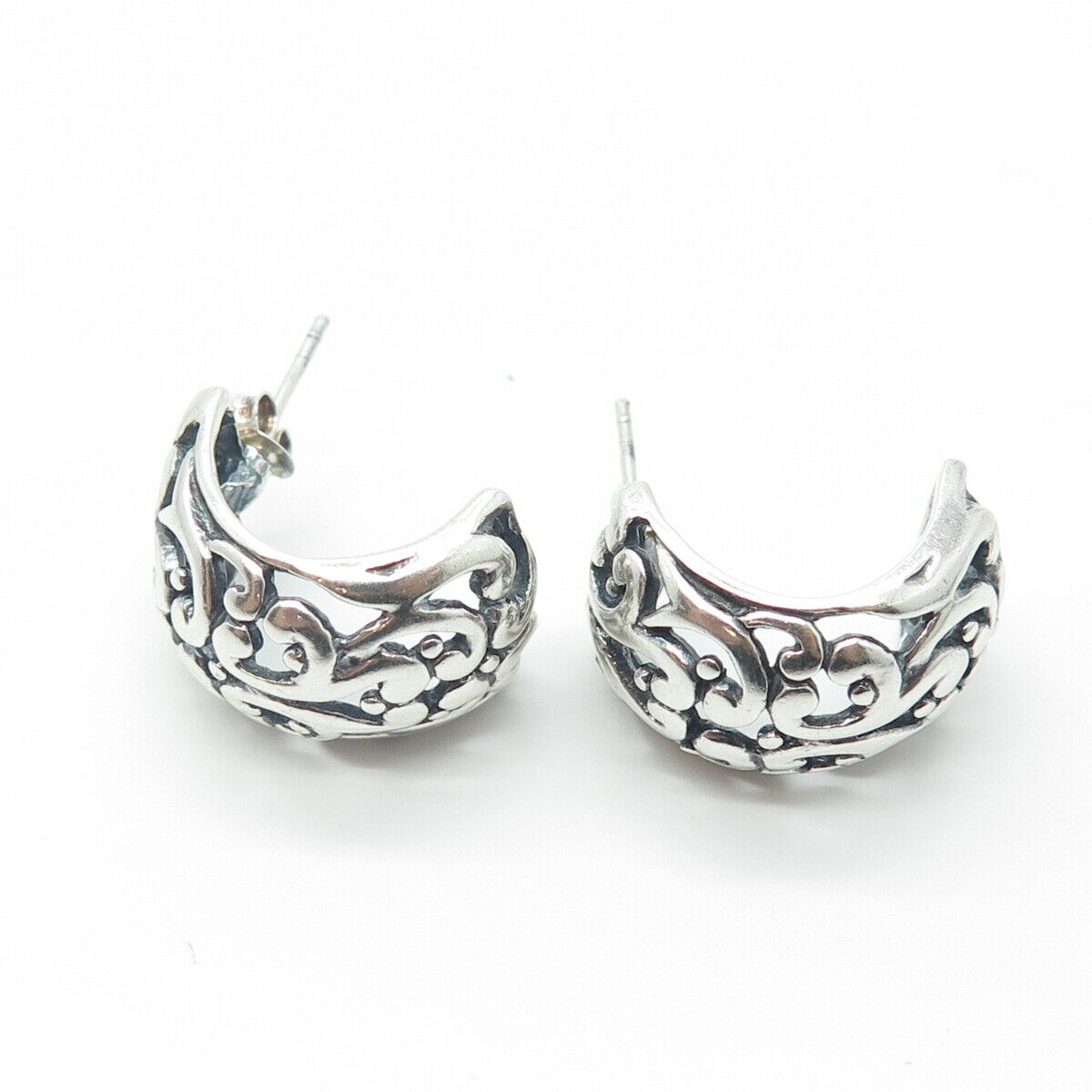 CHAPAL ZENRAY 925 Sterling Silver Ornate Earrings