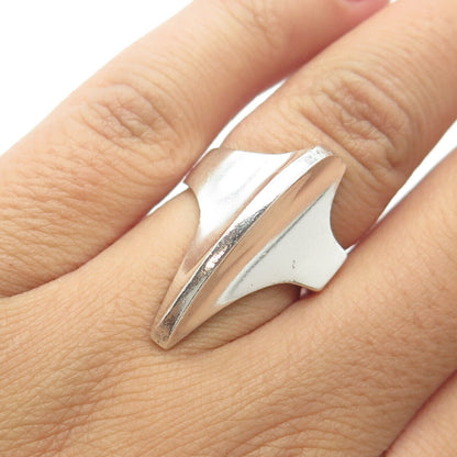 925 Sterling Silver Vintage Modernist Ring Size 5.25