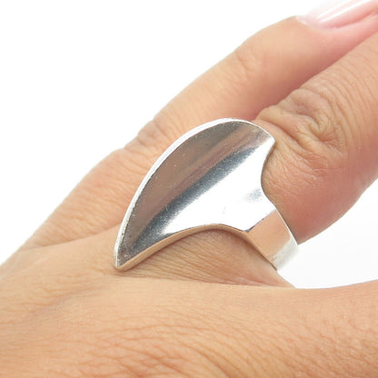 925 Sterling Silver Vintage Modernist Ring Size 5.25
