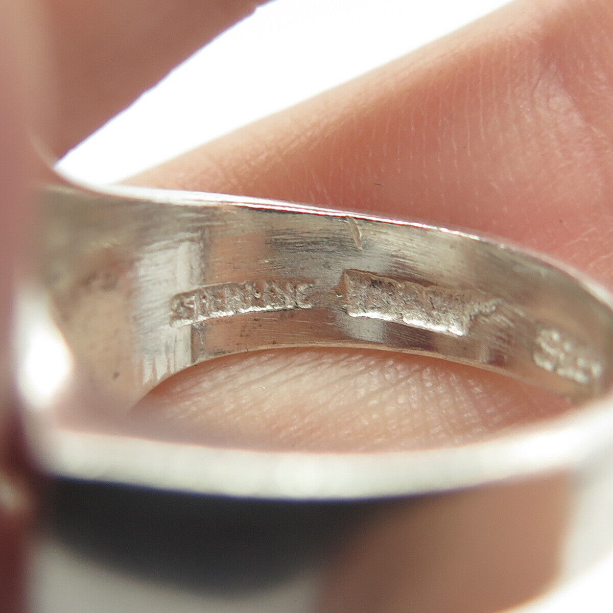 925 Sterling Silver Vintage Modernist Ring Size 5.25