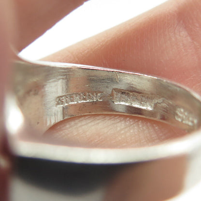 925 Sterling Silver Vintage Modernist Ring Size 5.25