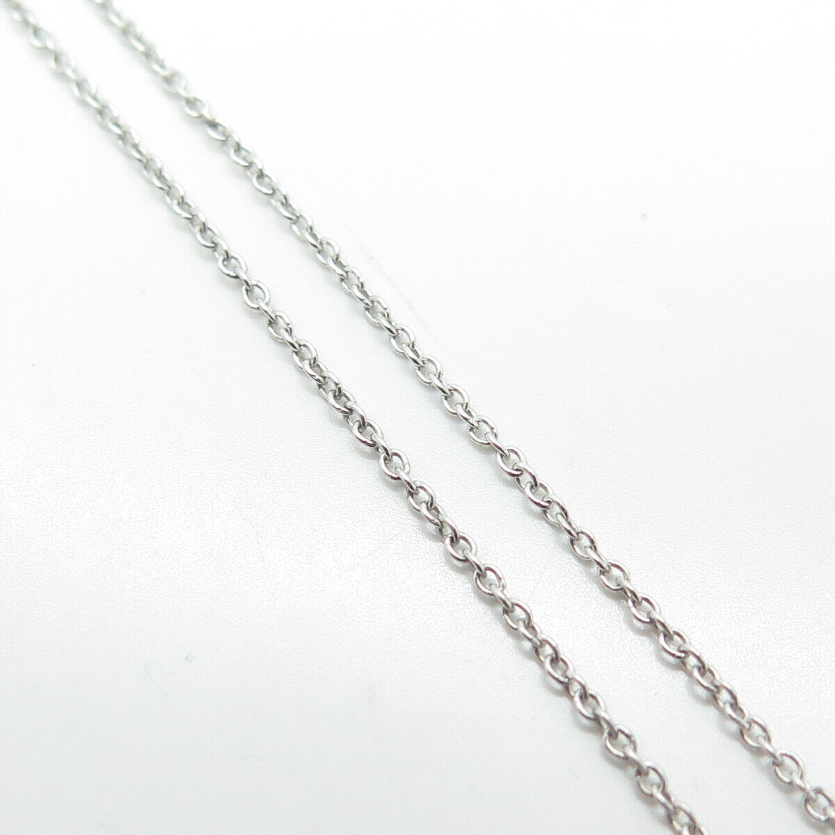 SUN 925 Sterling Silver Real Round-Cut White Diamond Arrow Chain Necklace 16"