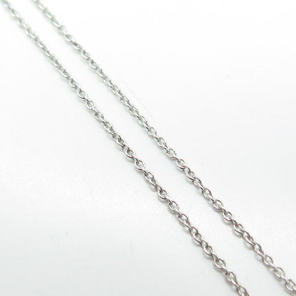 SUN 925 Sterling Silver Real Round-Cut White Diamond Arrow Chain Necklace 16"