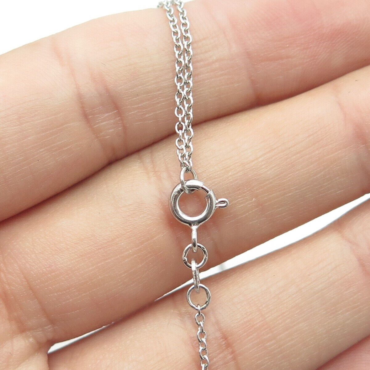 SUN 925 Sterling Silver Real Round-Cut White Diamond Arrow Chain Necklace 16"