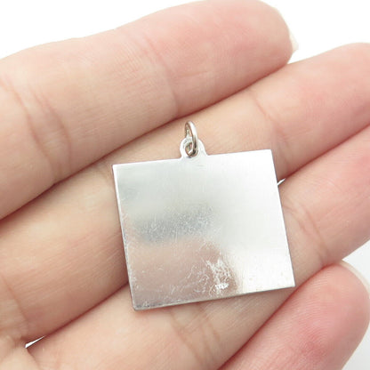 925 Sterling Silver Vintage "Happy Birthday" Textured Pendant