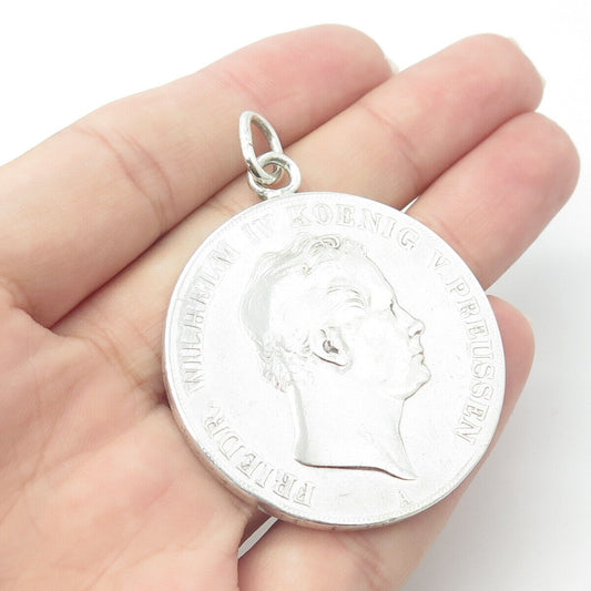 925 Sterling Silver Antique Art Deco FRIEDR WILHELM IV KOENIG V PREUSSEN Pendant