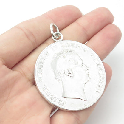 925 Sterling Silver Antique Art Deco FRIEDR WILHELM IV KOENIG V PREUSSEN Pendant