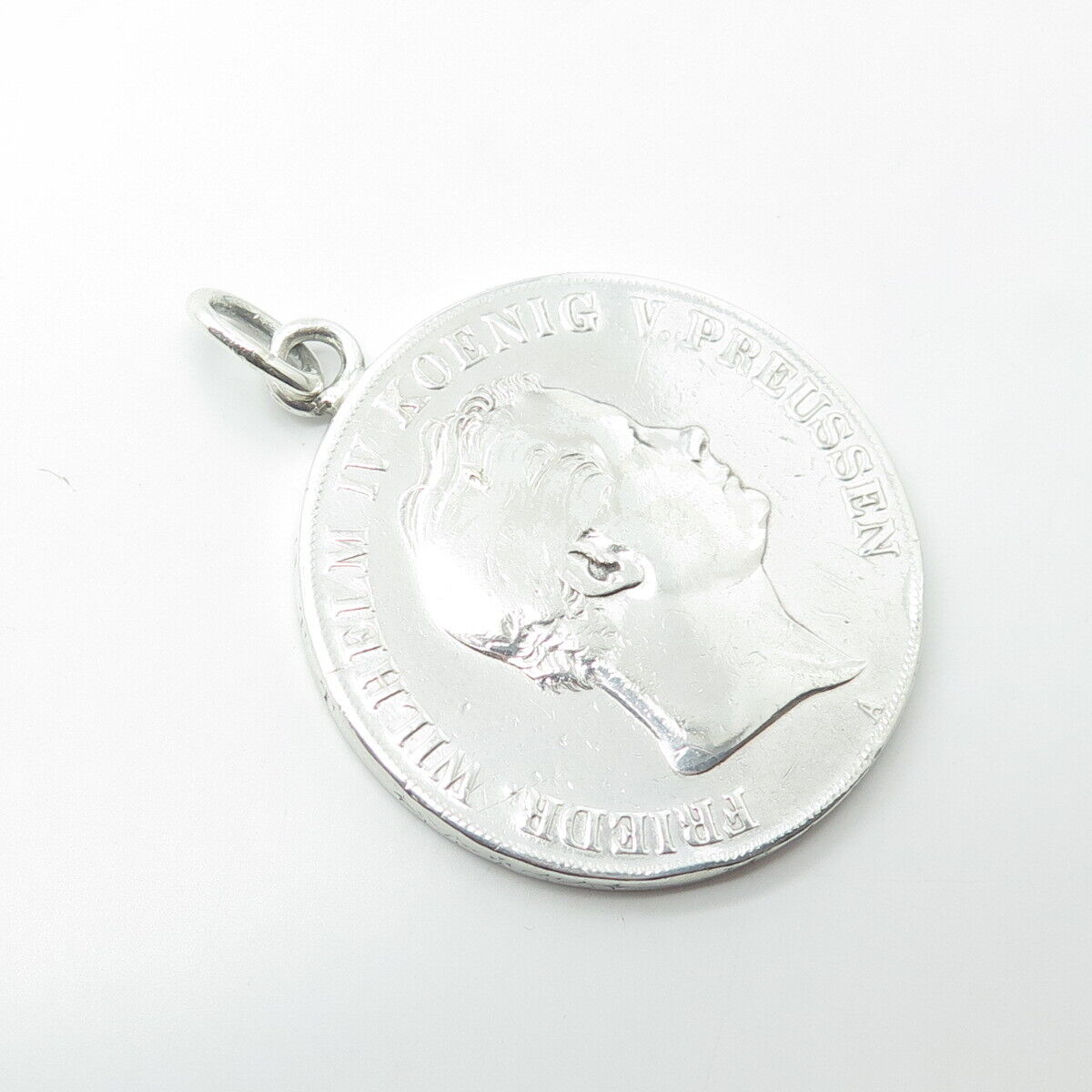 925 Sterling Silver Antique Art Deco FRIEDR WILHELM IV KOENIG V PREUSSEN Pendant
