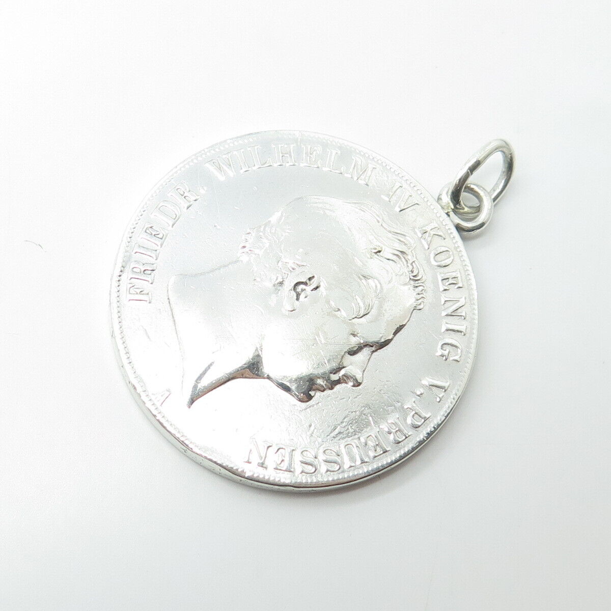 925 Sterling Silver Antique Art Deco FRIEDR WILHELM IV KOENIG V PREUSSEN Pendant