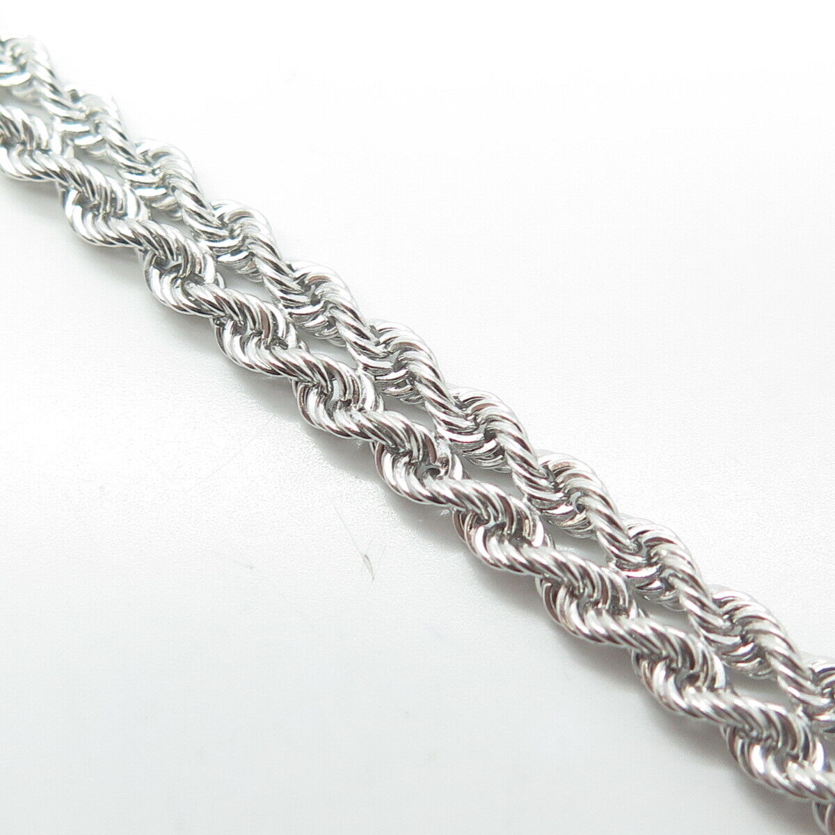 925 Sterling Silver Peru Twisted Rope Link Bracelet 6.75"