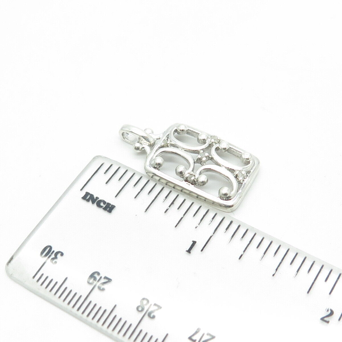 925 Sterling Silver Real Round-Cut White Diamond Gate Lockets Pendant