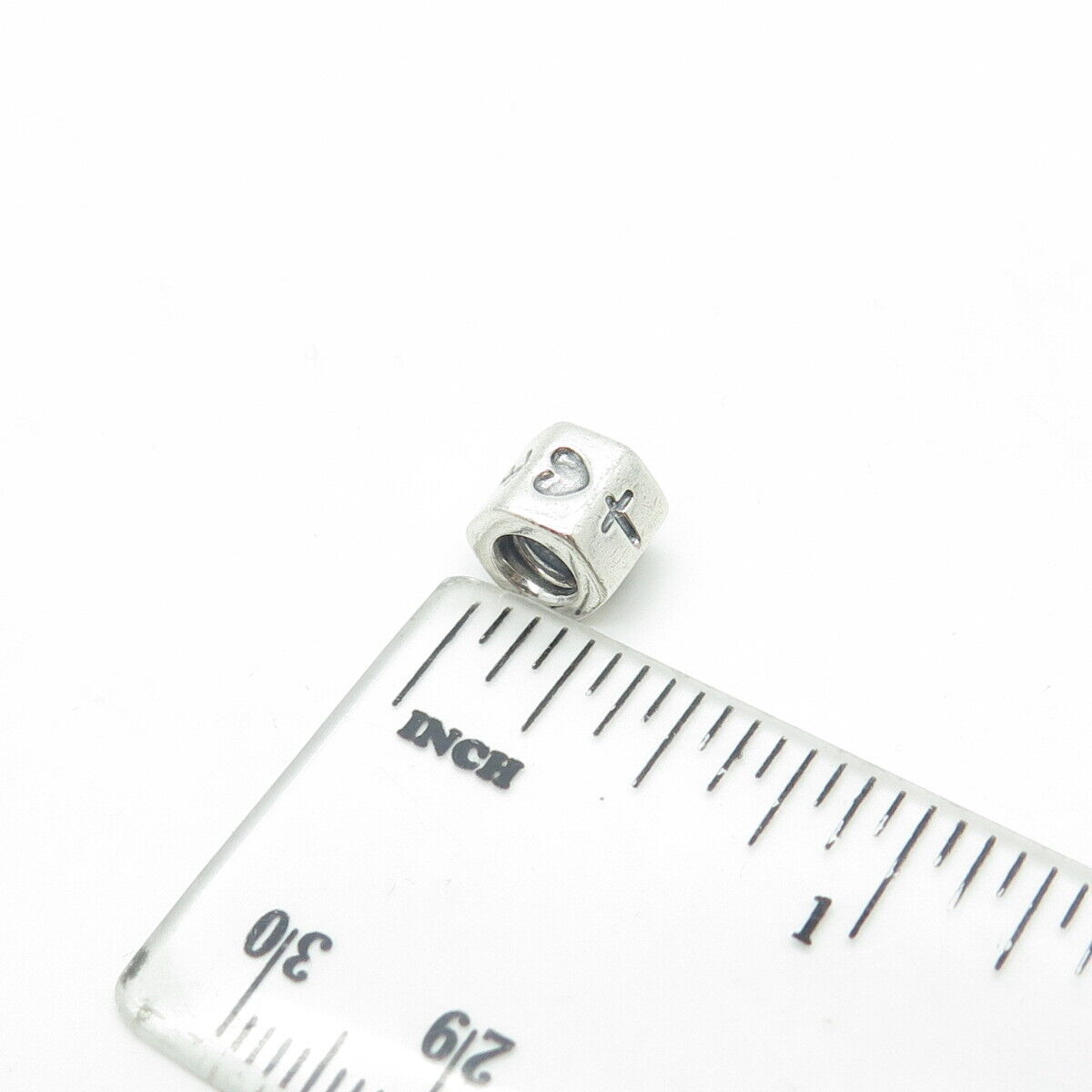 PANDORA 925 Sterling Silver Cross Anchor & Heart Bead Charm