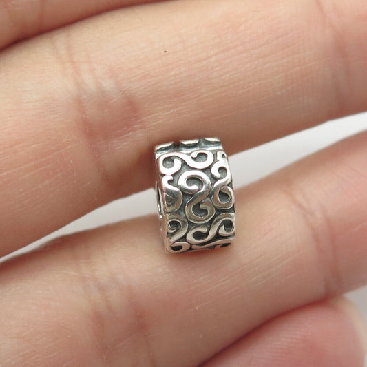 PANDORA 925 Sterling Silver Swirl Clip Bead Charm