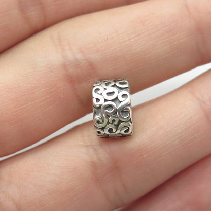 PANDORA 925 Sterling Silver Swirl Clip Bead Charm