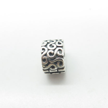 PANDORA 925 Sterling Silver Swirl Clip Bead Charm