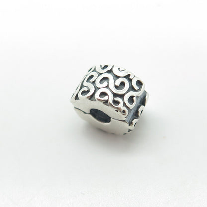 PANDORA 925 Sterling Silver Swirl Clip Bead Charm