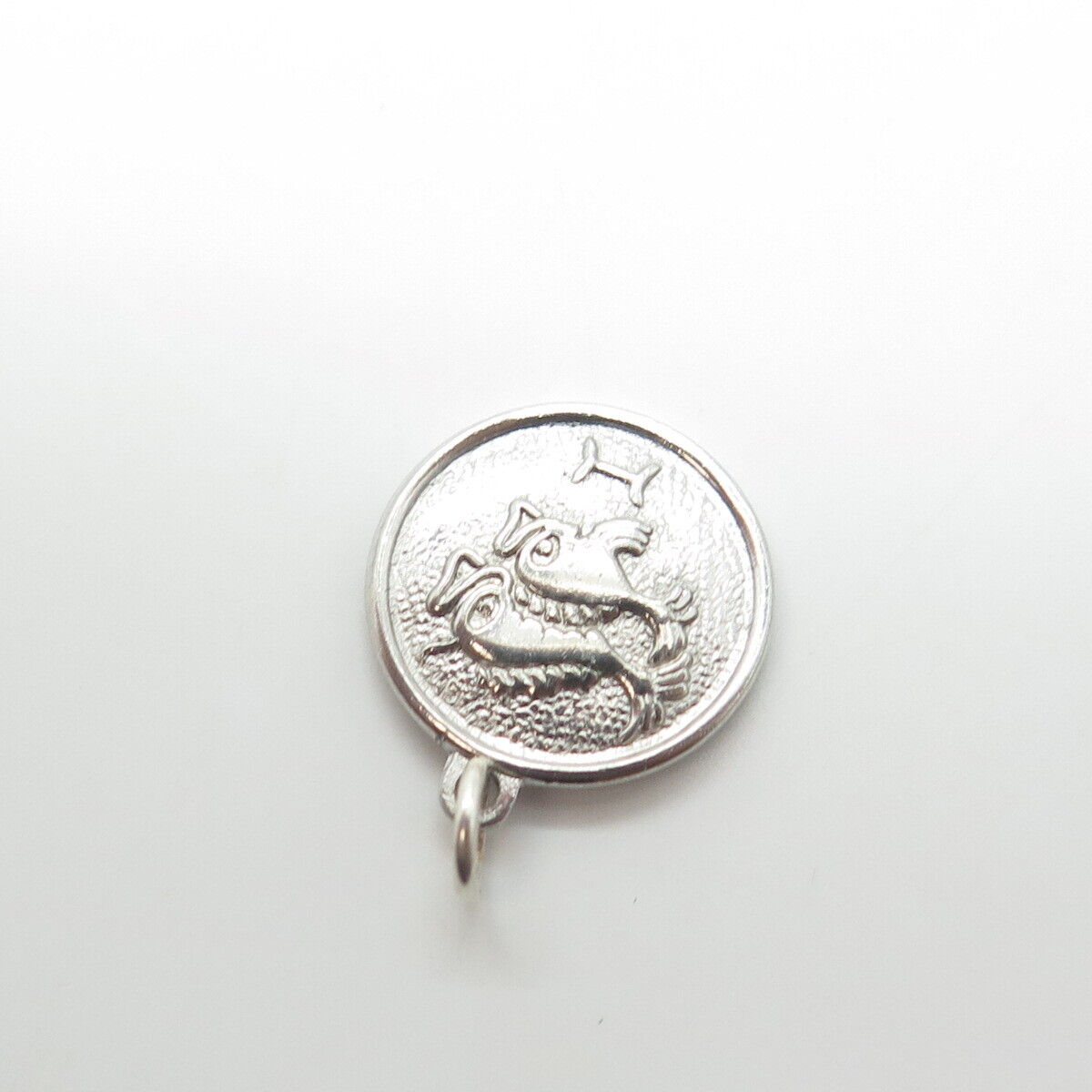 925 Sterling Silver Vintage Pieces Zodiac Sign Round Charm Pendant