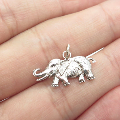 925 Sterling Silver Vintage Elephant Charm Pendant