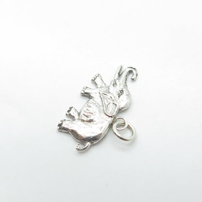 925 Sterling Silver Vintage Elephant Charm Pendant