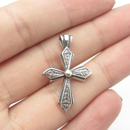 925 Sterling Silver Vintage Cross Religious Charm Pendant