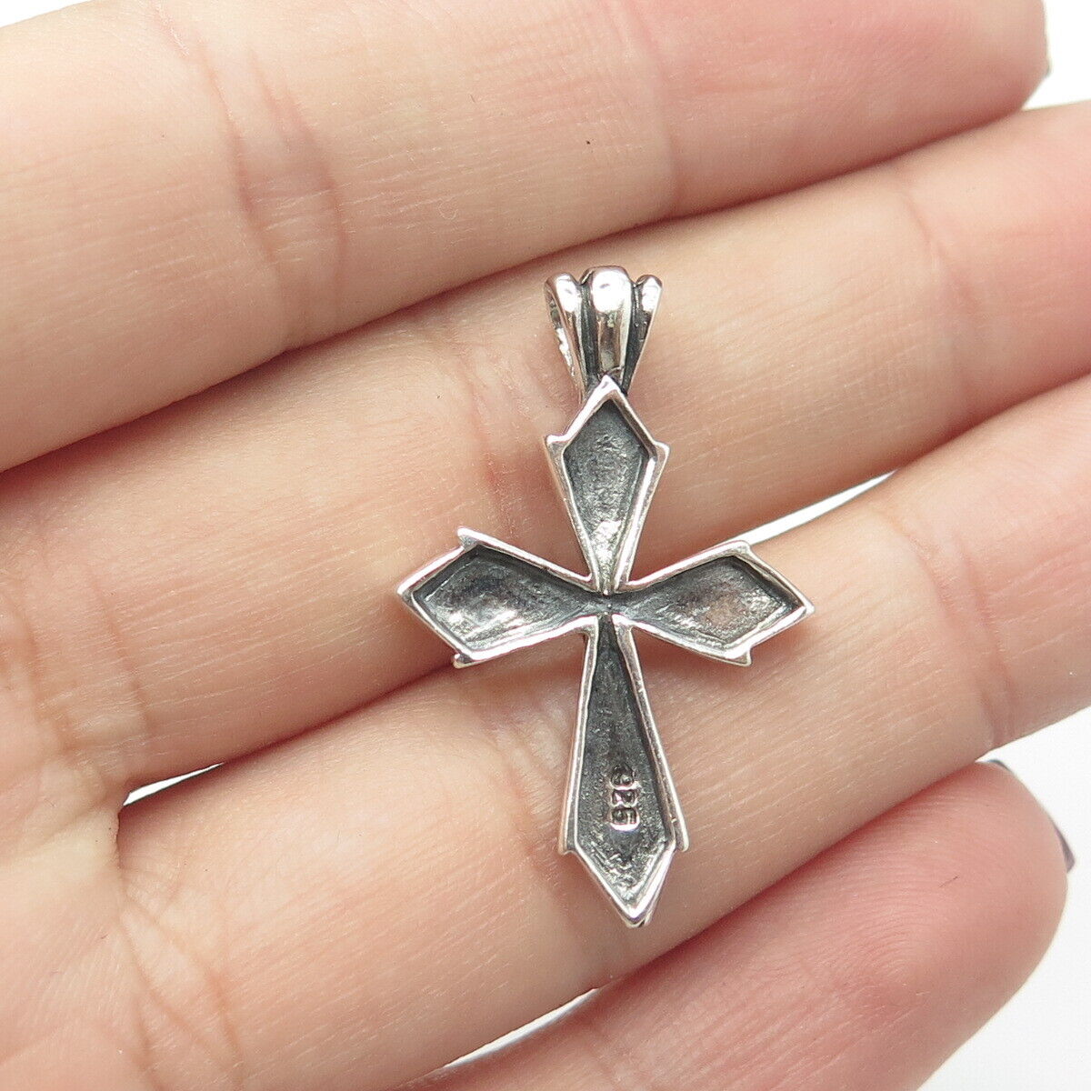 925 Sterling Silver Vintage Cross Religious Charm Pendant