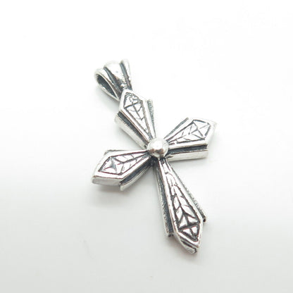 925 Sterling Silver Vintage Cross Religious Charm Pendant