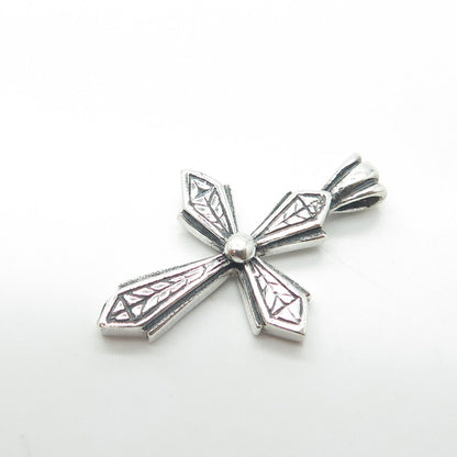 925 Sterling Silver Vintage Cross Religious Charm Pendant