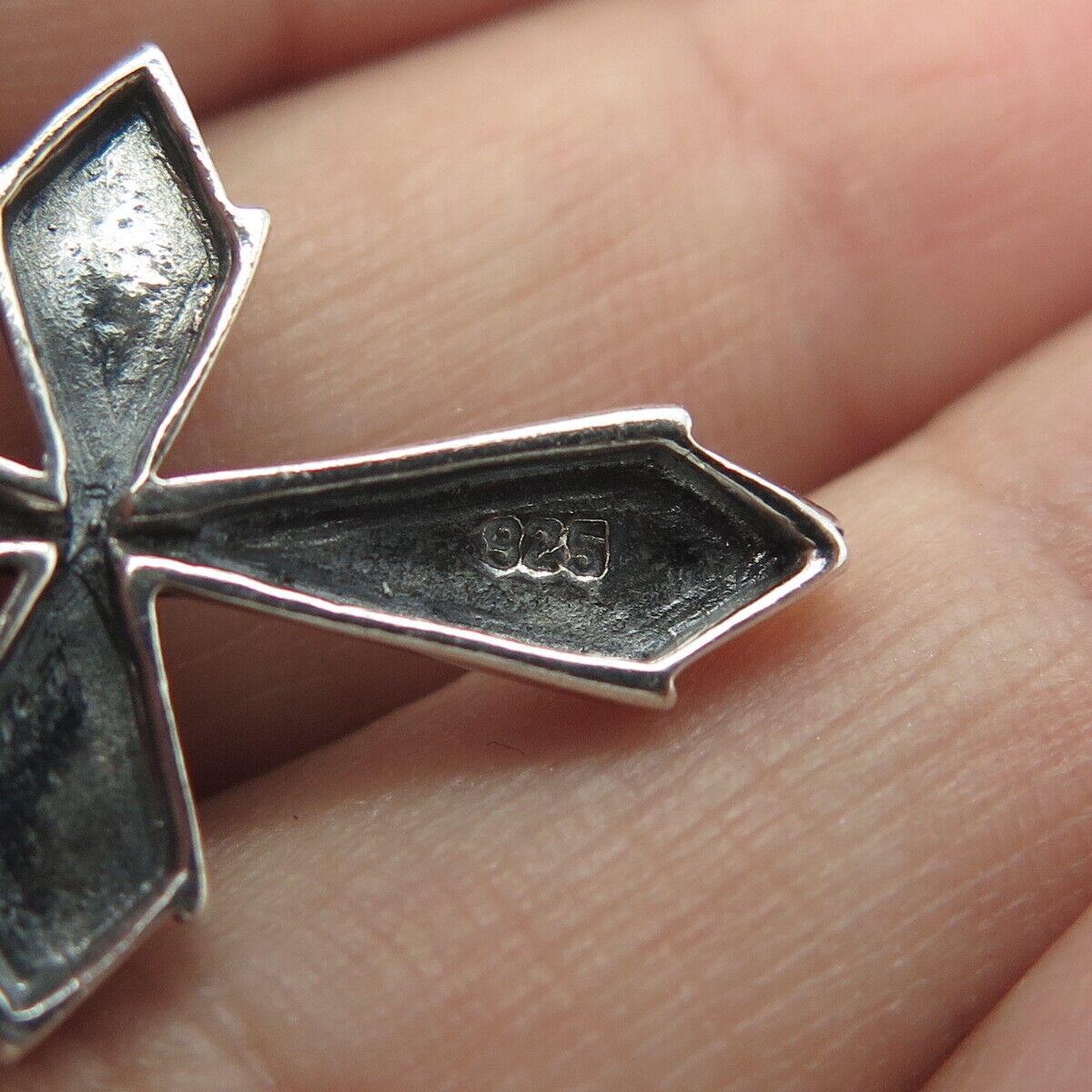 925 Sterling Silver Vintage Cross Religious Charm Pendant