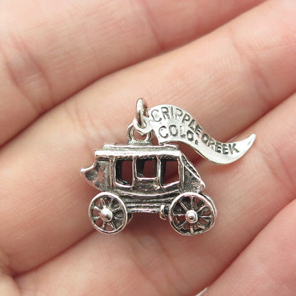 Pacific Jewelry Co 925 Sterling Silver Cripple Creek Carriage Charm Pendant