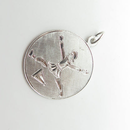 GRIFFITH & SONS CO. 925 Sterling Silver Vintage Figure Skater Charm Pendant