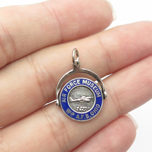 925 Sterling Silver Antique Enamel Air Force Museum Wright-Patterson AFB Pendant