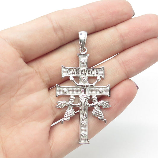 925 Sterling Silver Vintage Caravaca Cross Pendant