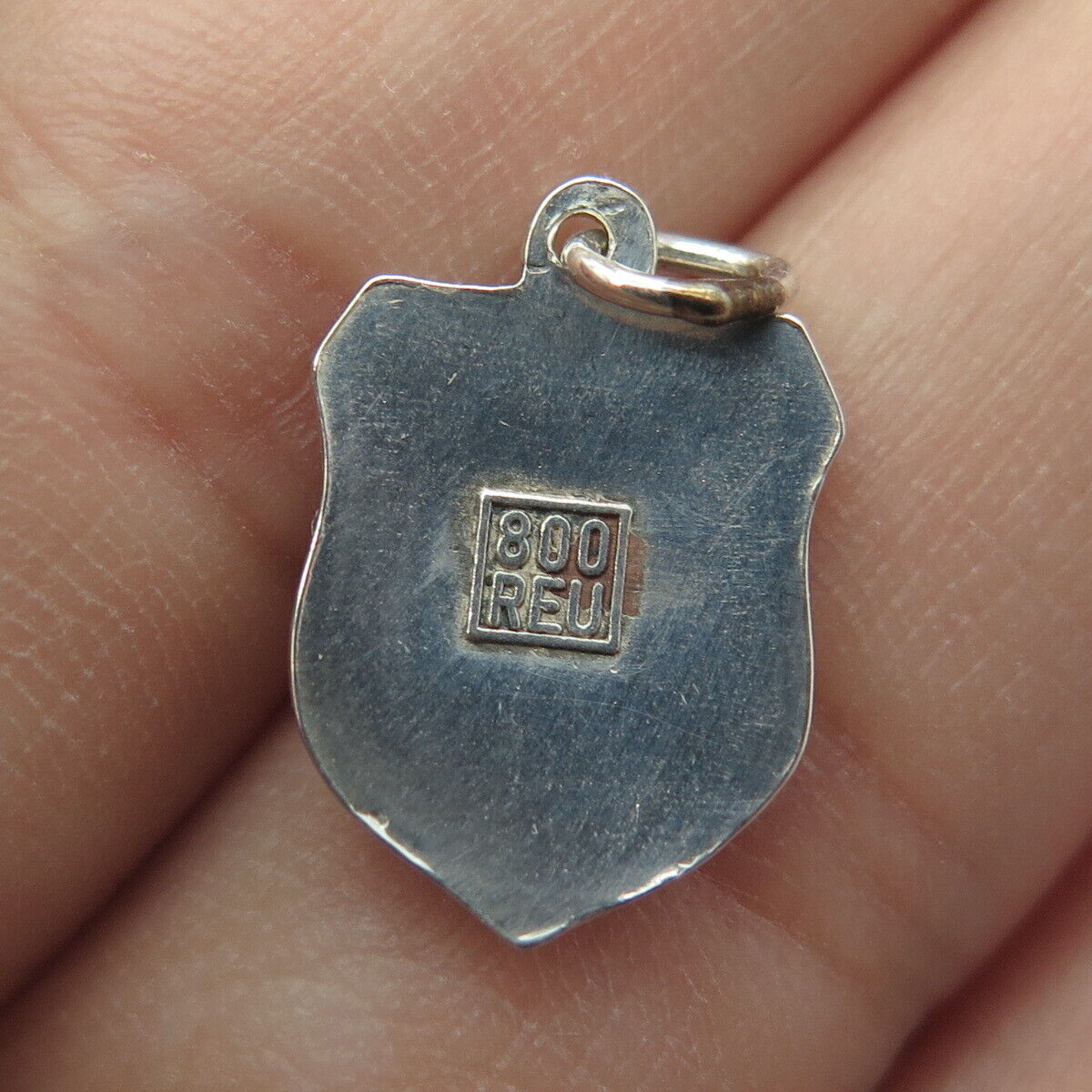 FRITZ REU & CO. 800 Silver Vintage Enamel Genova / Genoa Italy Charm Pendant