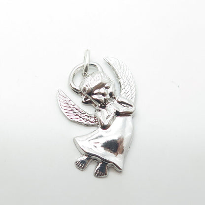 WELLS 925 Sterling Silver Vintage Christmas Baby Angel Charm Pendant