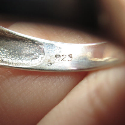 925 Sterling Silver Vintage Radiant-Cut Pink C Z Oxidized Ring Size 7