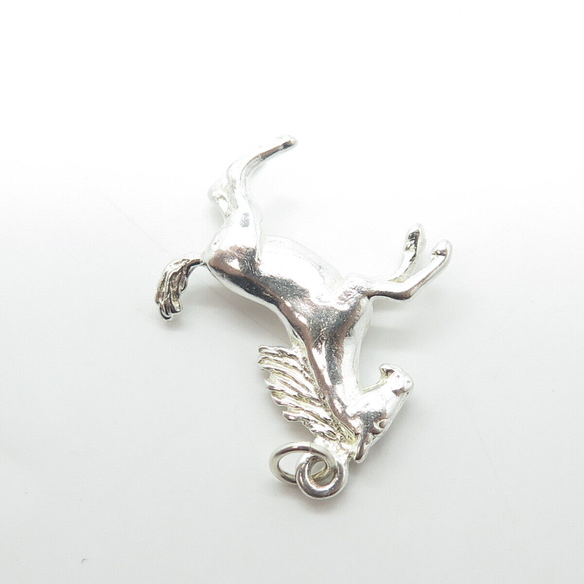 925 Sterling Silver Vintage Racing Horse Charm Pendant