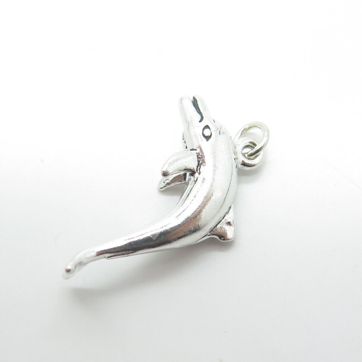 925 Sterling Silver Vintage Friendly Dolphin Charm  Pendant