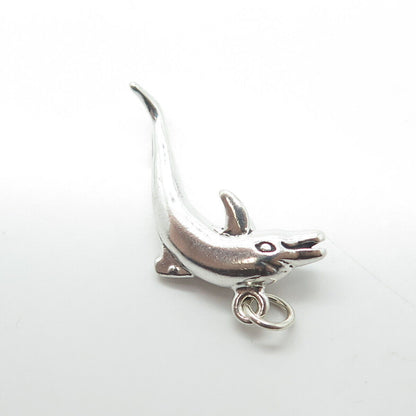 925 Sterling Silver Vintage Friendly Dolphin Charm  Pendant