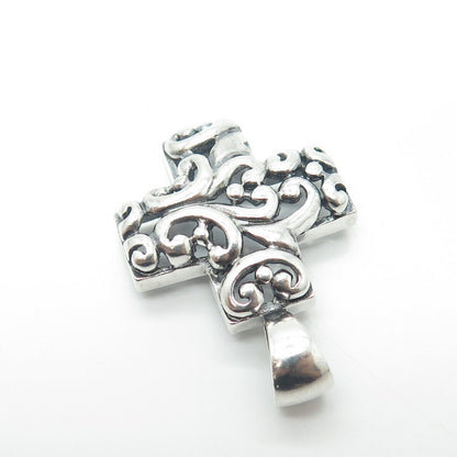 925 Sterling Silver Vintage Ornate Cross Pendant