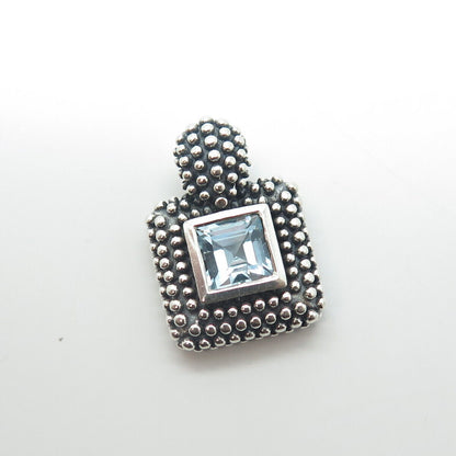 CHAPAL ZENRAY 925 Sterling Silver Vintage Real Princess Blue Topaz Pendant