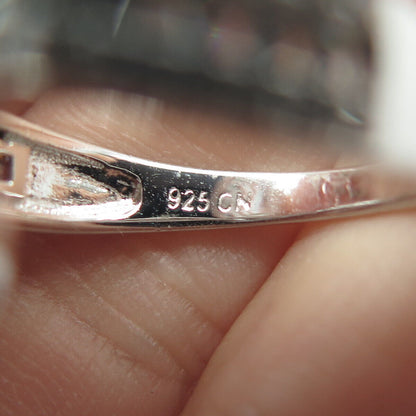 925 Sterling Silver Multi-C Z Heart Ring Size 8