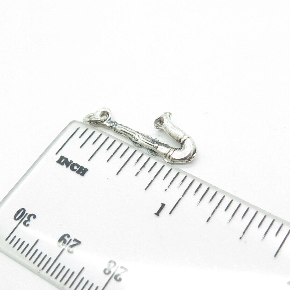 925 Sterling Silver Vintage Saxophone Musical Instrument Charm Pendant